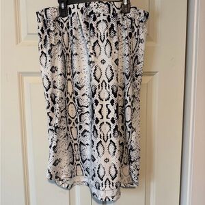 Tickled Teal Monochrome Animal Print Skirt